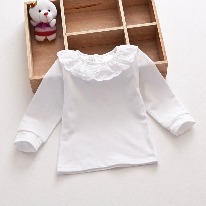 赤ちゃん の女の子100%綿純粋な色トップ付き ファル バラ長袖tシャツ-問屋・仕入れ・卸・卸売り