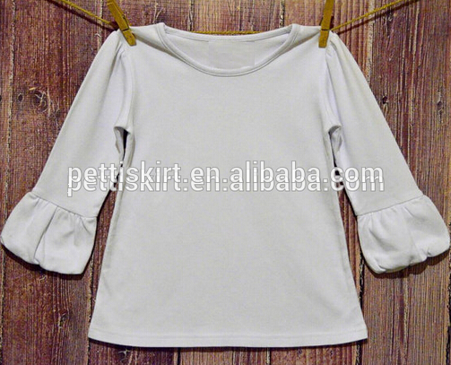 衣服工場子供空白シャツ子供の春フリル トップ-プラスサイズTシャツ問屋・仕入れ・卸・卸売り