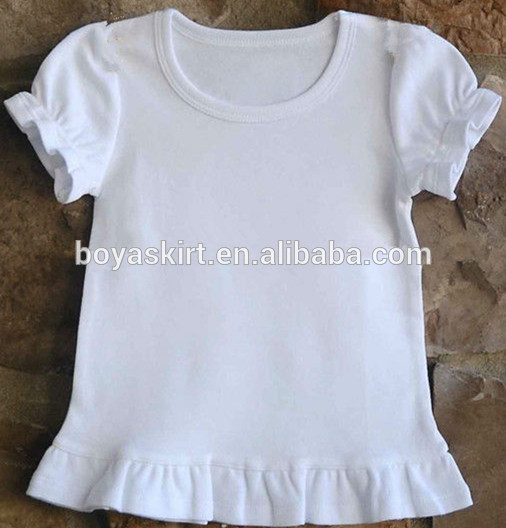 T- シャツメーカー中国で児の女の子ベビーキャップスリーブ白いt- tシャツトドラーgirls100%plaintee綿シャツ卸売-キッズ服　Tシャツ問屋・仕入れ・卸・卸売り