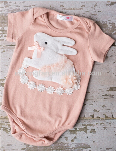 新しい生まれた赤ちゃんtシャツかわいいバニー赤ちゃん服赤ちゃんの夏のロンパース-キッズ服　Tシャツ問屋・仕入れ・卸・卸売り