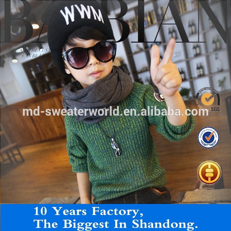 新しい2015冬のラウンド襟ファッション最新のデザイン男の子のセーター-キッズ服　セーター問屋・仕入れ・卸・卸売り