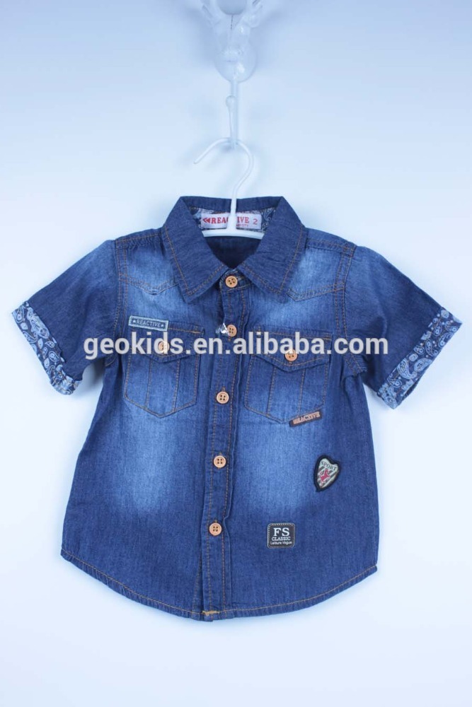 男の子デニムシャツ-キッズ服　シャツ、トップス問屋・仕入れ・卸・卸売り
