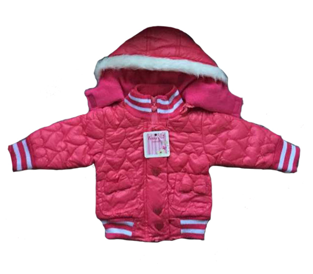 新しい女の子の子供のフードジャケットを取り除いた秋の冬の暖かいコート赤-キッズ服　コート問屋・仕入れ・卸・卸売り