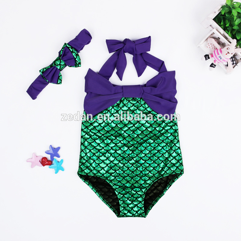 2016パープルグリーンマーメイド水泳衣装赤ちゃんビキニセットで高品質用プリティガールズ-キッズ服　セット問屋・仕入れ・卸・卸売り