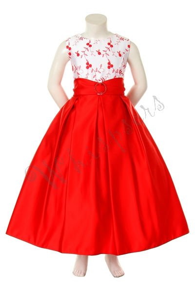 562 White Red Girl Formal wear Flower Girl National Pageant Easter Wedding Party Prom Special Embroidery Dress 4-12-ジュニア服（女）ドレス問屋・仕入れ・卸・卸売り