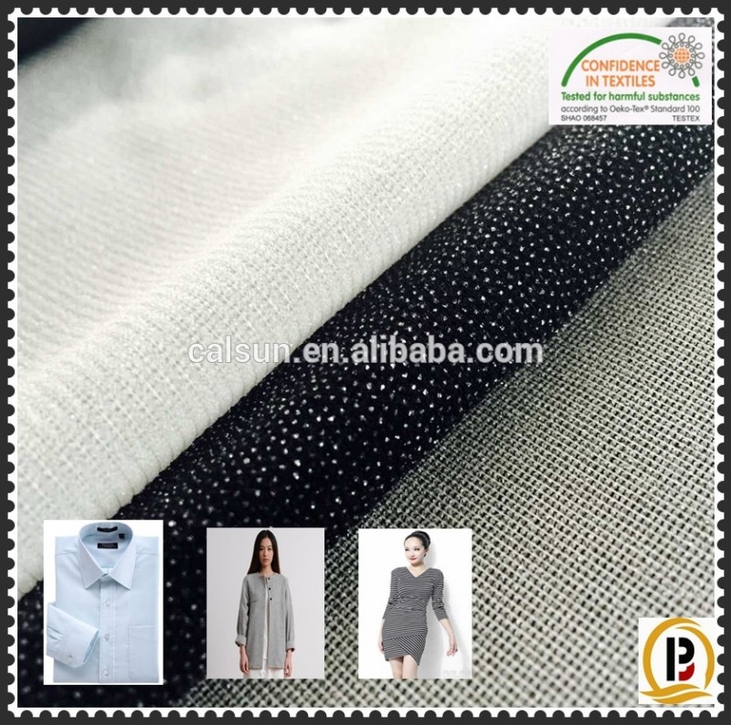 中国卸売100ポリエステルトリコットが編み融着芯地を/ワープニットの衣服のインタフェースとしてシャツの襟の融合( #7252)-芯地、ライニング問屋・仕入れ・卸・卸売り