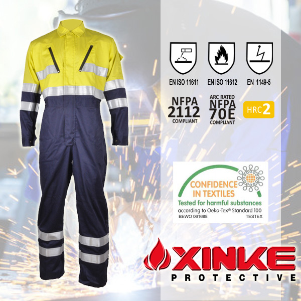Xinke保護235グラム綿ポリエステル酸耐性カバーオール-問屋・仕入れ・卸・卸売り