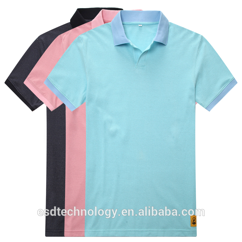 快適な男女兼用半袖ポロシャツの帯電防止lowtriboelectric電圧-制服、作業服問屋・仕入れ・卸・卸売り
