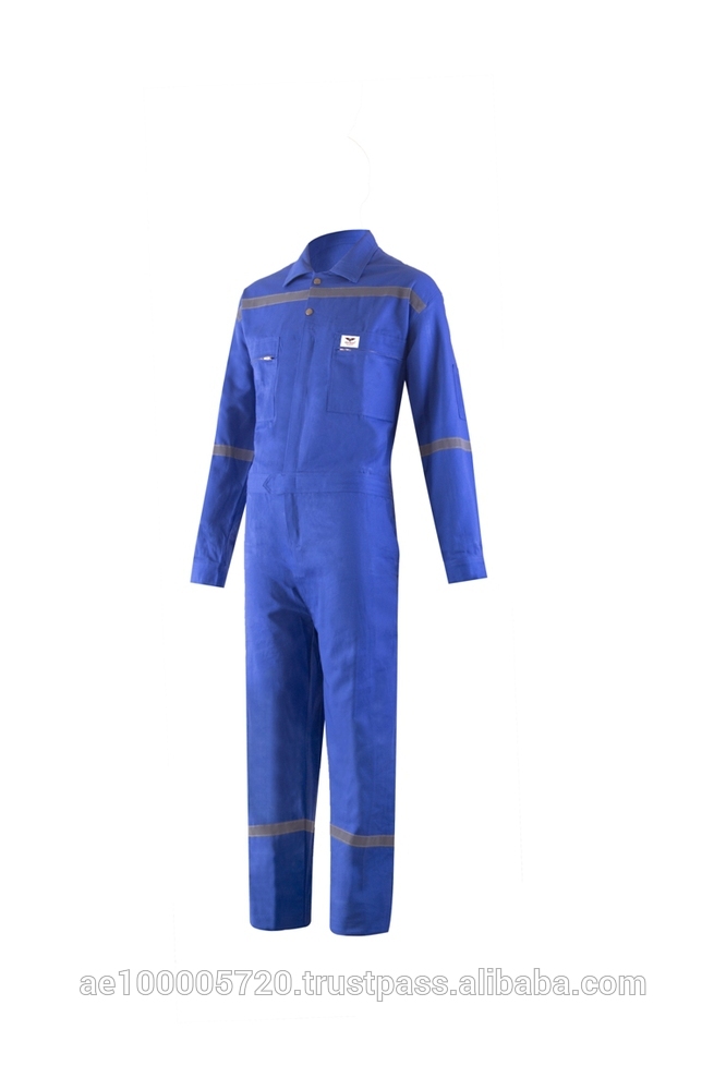 綿100％ブルーカバーオールデラックス-制服、作業服問屋・仕入れ・卸・卸売り
