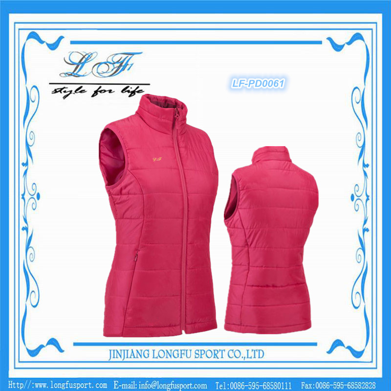 女性の袖なしのジャケットピンクカラーノースリーブの女性のベストのトップス-ベスト問屋・仕入れ・卸・卸売り