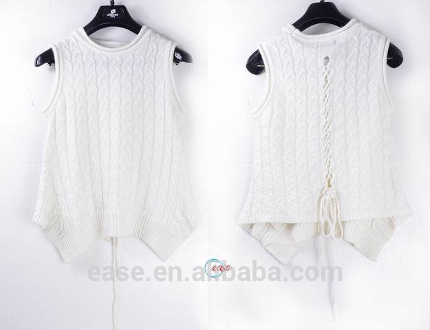 カスタムファッション綿学童白い編みノースリーブセーターベスト制服-ベスト問屋・仕入れ・卸・卸売り