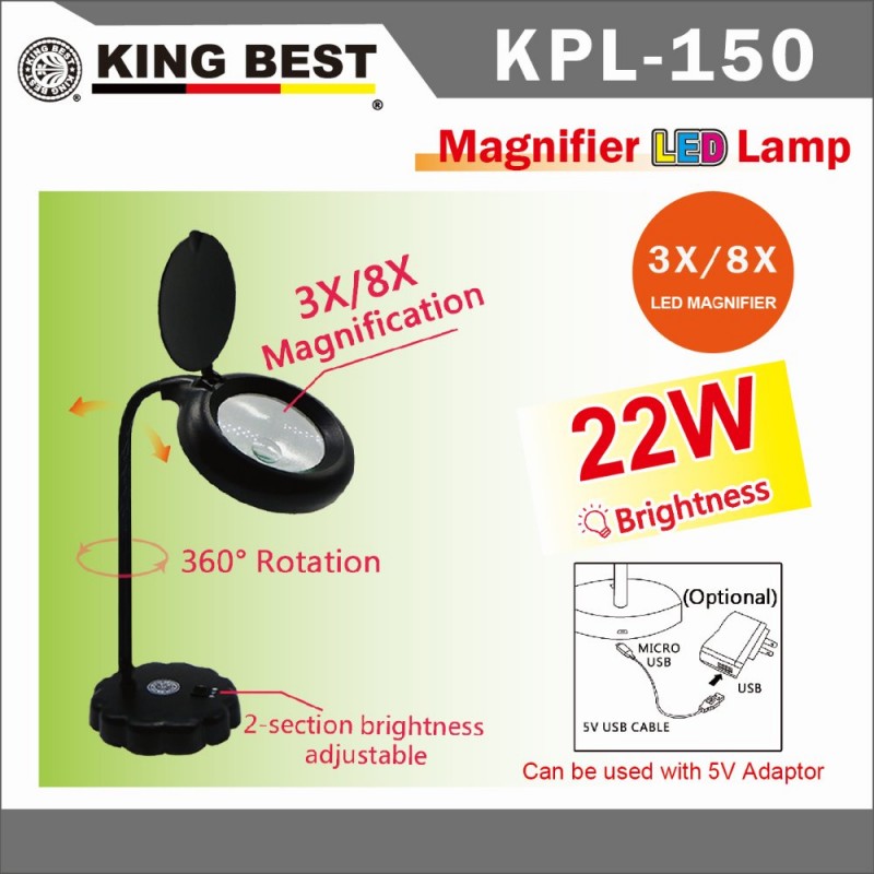キング最高3xと8 × 360度回転usb dc 5ボルトテーブルランプエコアイ保護針拡大鏡ledライト-拡大鏡問屋・仕入れ・卸・卸売り