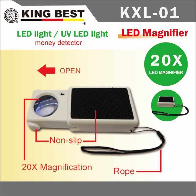キング最高安い虫眼鏡ポータブル拡大鏡通貨検出機能uv ledライト拡大鏡-拡大鏡問屋・仕入れ・卸・卸売り