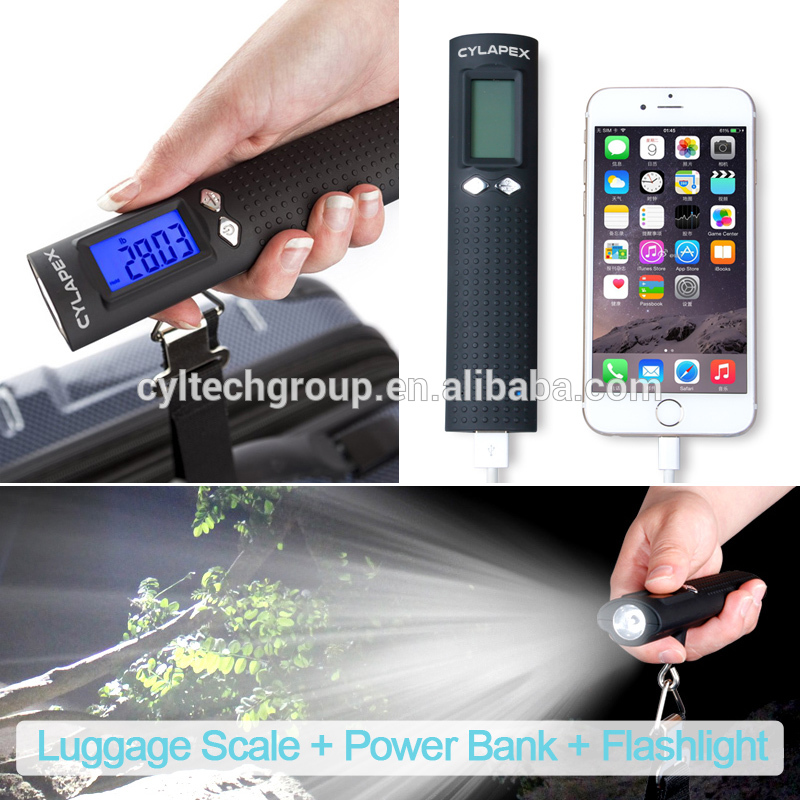 工場pirce cylapaex旅行デジタル荷物スケールに建て強いled懐中電灯と電源銀行-はかり問屋・仕入れ・卸・卸売り
