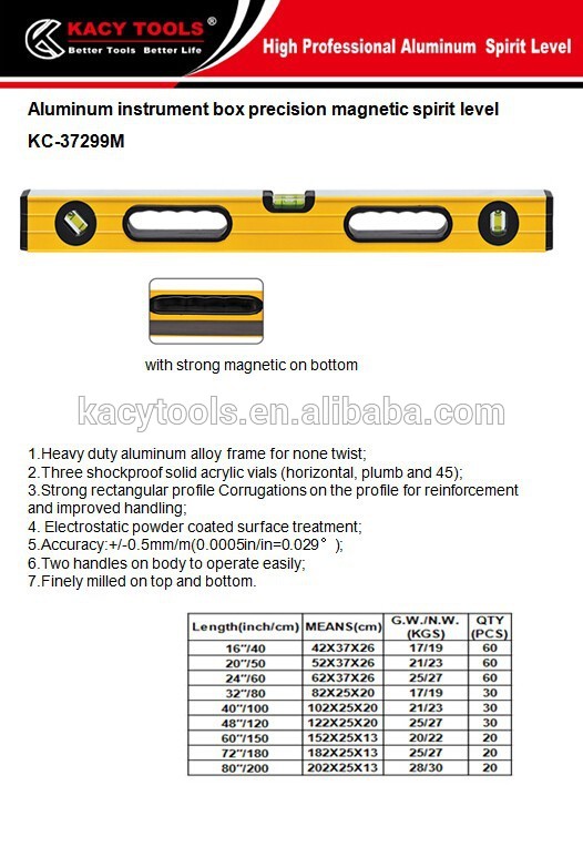 アルミ正確な磁気スピリット レベル定規分度器スピリット レベル-レベル測定器問屋・仕入れ・卸・卸売り