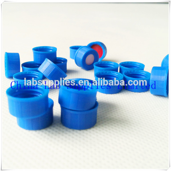 9-425ブルーキャップwth保税キャップ白ptfe/redsiliconeセプタム事前スリット用hplcバイアル-実験用ボトル問屋・仕入れ・卸・卸売り