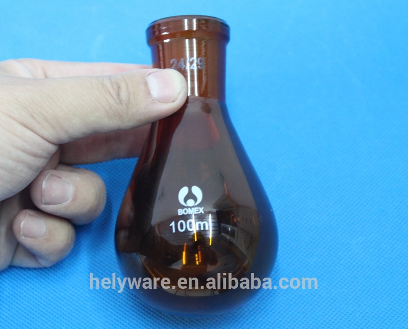 梨の形アンバーガラス回復フラスコロータリーエバポレーター蒸発フラスコ-実験用ボトル問屋・仕入れ・卸・卸売り