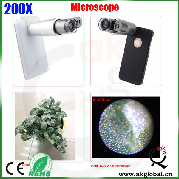 ledランプの光ポータブルスリット顕微鏡200xズーム顕微鏡用デジタルルーペ付きスマートフォンの電話マウント-顕微鏡問屋・仕入れ・卸・卸売り