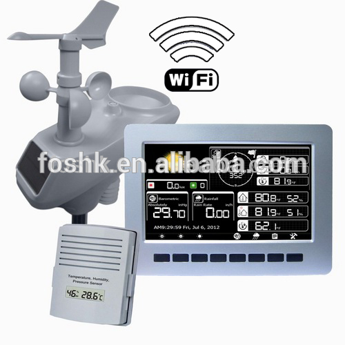 ワイヤレスソーラー職業付ウェザーステーションwifi接続とhp1000tftカラーディスプレイ-温度計問屋・仕入れ・卸・卸売り