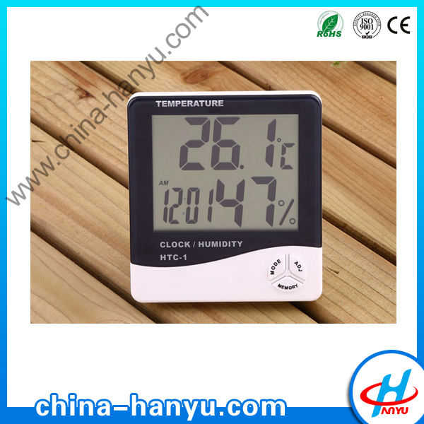 HY-HTCミニ壁時計型デジタル液晶湿度と温度屋内屋外の温度計hyg-温度計問屋・仕入れ・卸・卸売り