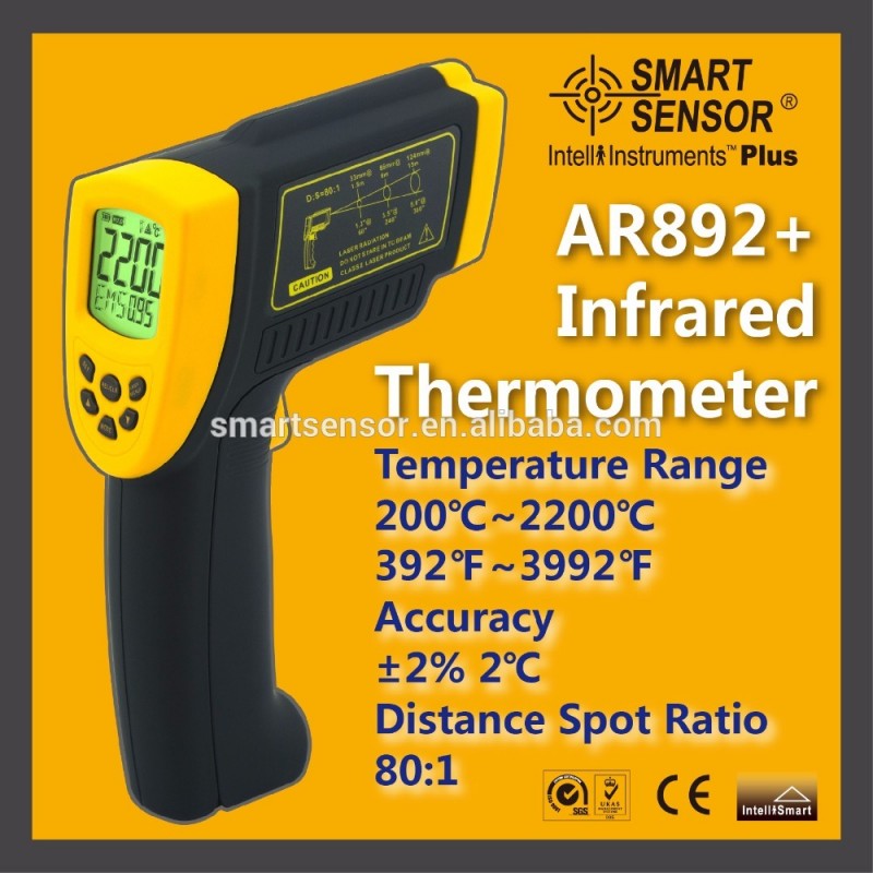 赤外線温度計ar892+( 200- 2200c)-温度計問屋・仕入れ・卸・卸売り