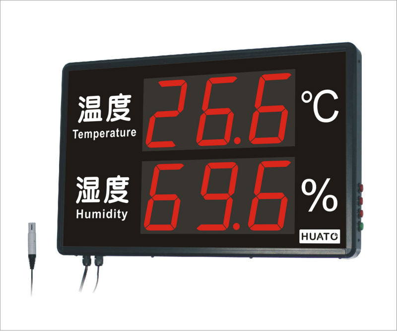 大型ledディスプレイ温度計湿度計/5インチled湿度計/huatohe218aリモートled表示温度計-温度計問屋・仕入れ・卸・卸売り