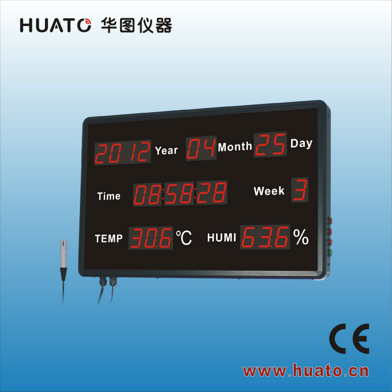 1.8インチledディスプレイウォールクロック温度計と湿度計HE218B-温度計問屋・仕入れ・卸・卸売り