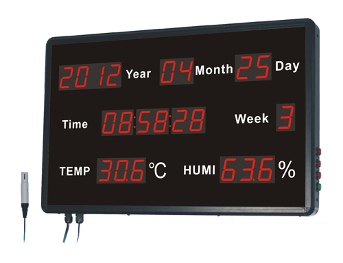 日付の年ledディスプレイ付温度計温度計湿度計視覚的な長距離themometer湿度計-温度計問屋・仕入れ・卸・卸売り