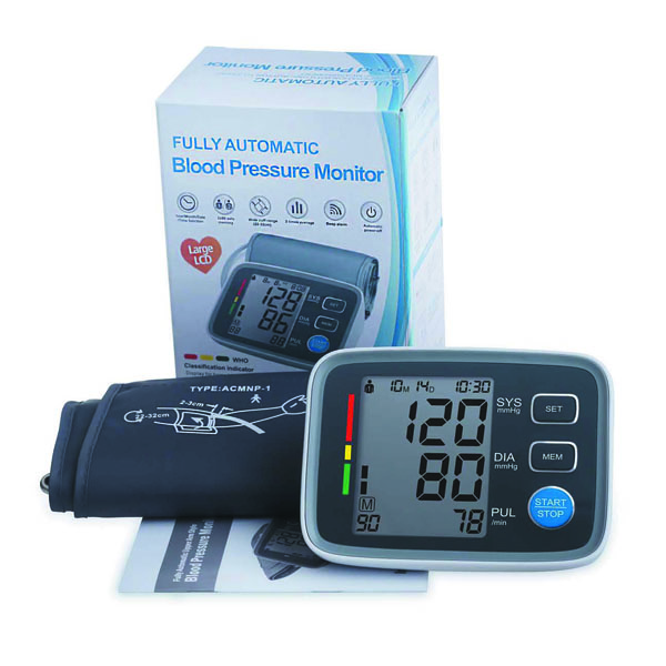 特大液晶画面ファジーロジック上腕血圧モニター付きクロックアラームオンラインショッピング-圧力モニター問屋・仕入れ・卸・卸売り