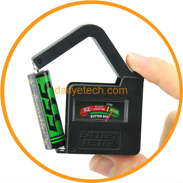 新しいaa/aaa/c/d/18650/9v/1.5vユニバーサルボタンセルバッテリーテスターブラックからdailyetechボルト-バッテリーテスター問屋・仕入れ・卸・卸売り