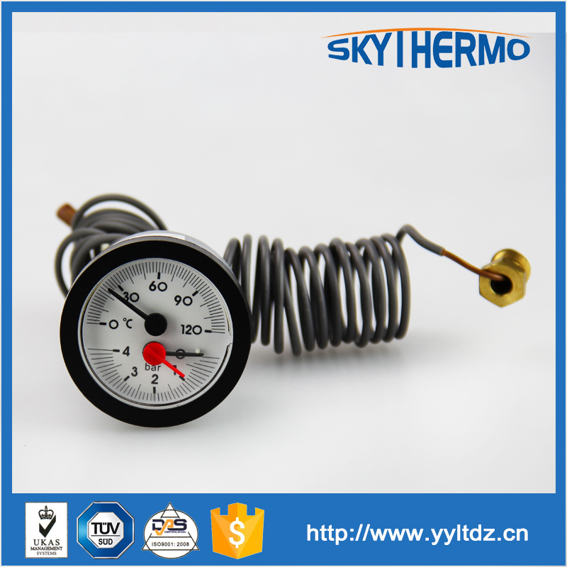 プラスチックケースリモートセンサー組み合わせるキャピラリー温度/圧力計-圧力計問屋・仕入れ・卸・卸売り