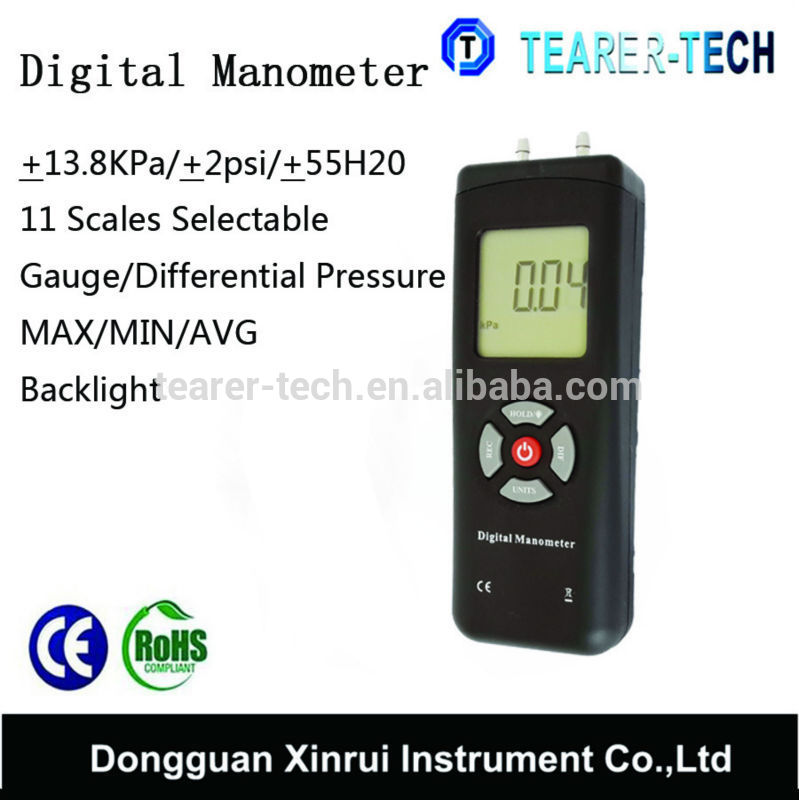 プロのデジタル圧力計及び空気マノメータを測定するためにゲージや差pressure+/- 13.79kpa/+/- 2psi/+/- 55.4h20-圧力計問屋・仕入れ・卸・卸売り
