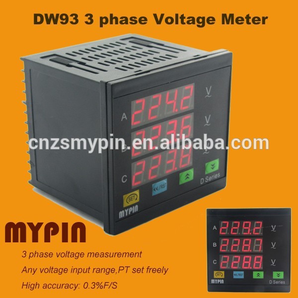 工業用led電圧計デジタルdw93v3相電気自動車電圧メーター-パワーメーター問屋・仕入れ・卸・卸売り