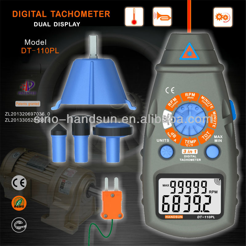 最新のデジタルタコメーター( dt- 110pl)-速度測定器問屋・仕入れ・卸・卸売り