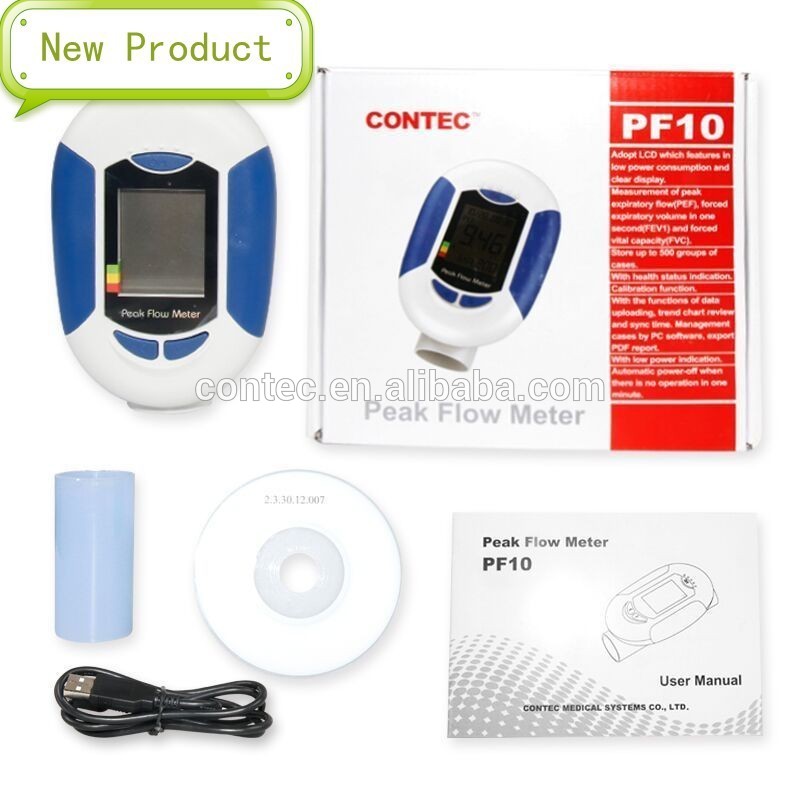 Contec2015新製品-- pf10ピークフローメーターを調べるための肺機能、 lcdディスプレイ付き、 pcソフトウェアとの-フローメーター問屋・仕入れ・卸・卸売り
