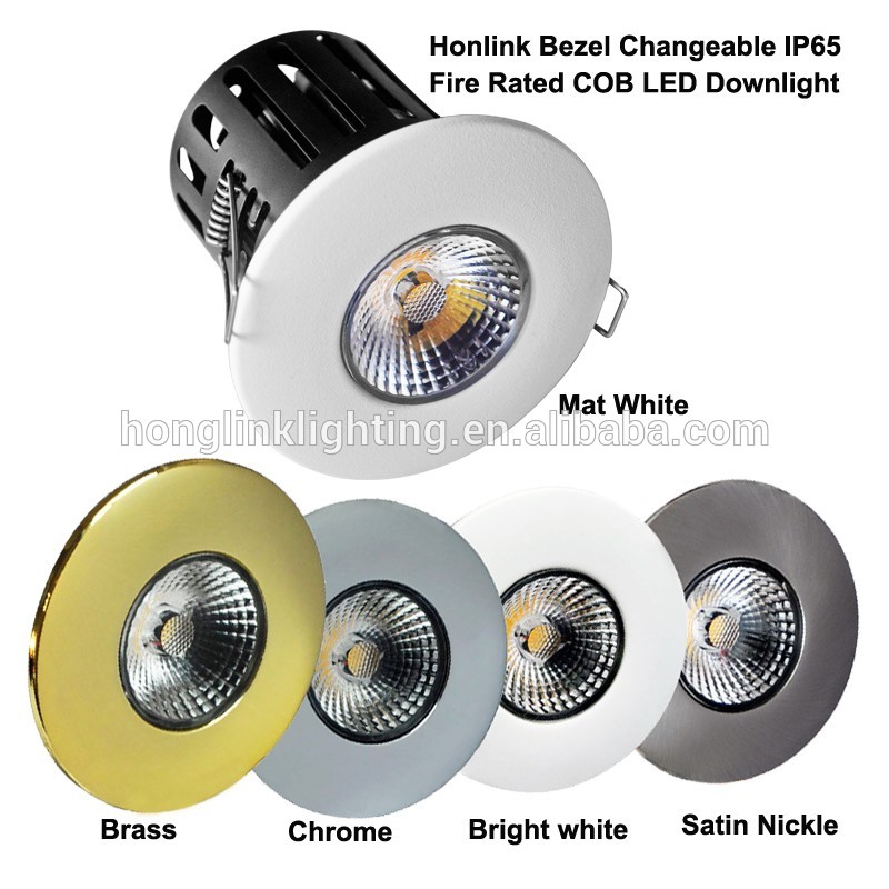 Honglink 10ワット/12ワットベゼルchangeable ip65防水防火cob ledダウンライト-LED Downlights問屋・仕入れ・卸・卸売り