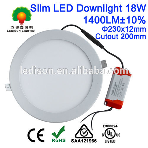 Ce saa は 8 インチ スリム led ダウン ライト パネル ライト 15 ワット 18 ワット 200 ミリメートル切り抜き白継手-LED Downlights問屋・仕入れ・卸・卸売り