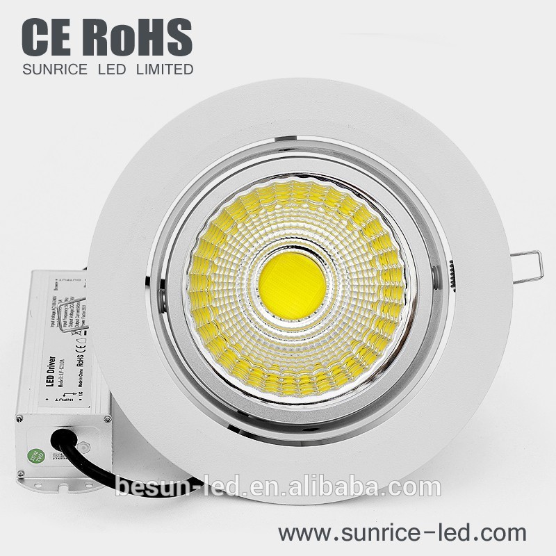 新しい2015! 調節可能な30ワットcobダウンライト( 180/360度)-LED Downlights問屋・仕入れ・卸・卸売り