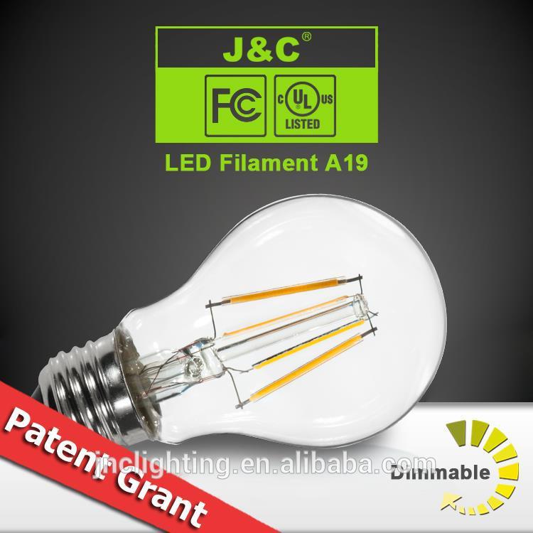 J & c照明装飾フィラメント電球120ボルト7ワットe26調光対応、ul、fcc-LEDの球根ライト問屋・仕入れ・卸・卸売り