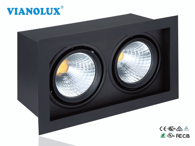 凹型cob60w四角いダウンライトledグリル調節可能な5年間保証kcでの承認-LEDのグリルはつく問屋・仕入れ・卸・卸売り