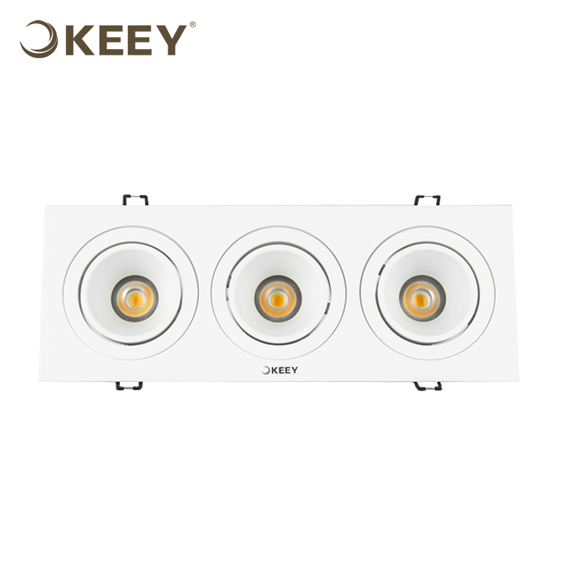 Cob30wkeey長方形グリル照明装置を導いた白に導いた純粋な色cct4000k3- 頭qyr2-gs601n-3-問屋・仕入れ・卸・卸売り