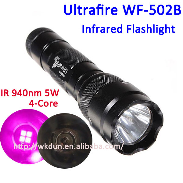 中国卸売のultrafire wf-502b 5ワットir 940nm 4コア1-モード赤外線フラッシュライト-LED懐中電灯問屋・仕入れ・卸・卸売り