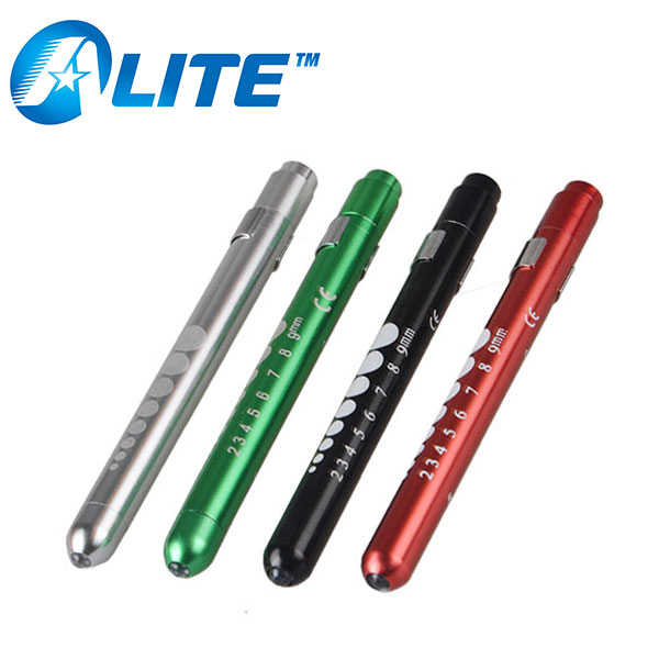Ledまたは通常クリスタル電球医療金属ペンライトで瞳孔ゲージ-LED懐中電灯問屋・仕入れ・卸・卸売り