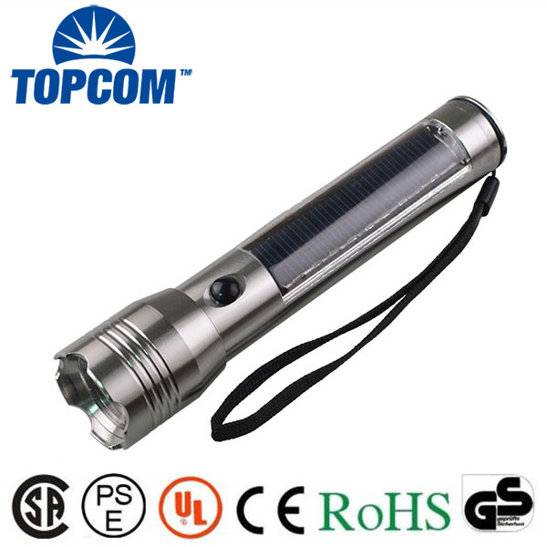 強い光ハイパワーusbチャージャー太陽光発電ledトーチ-LED懐中電灯問屋・仕入れ・卸・卸売り