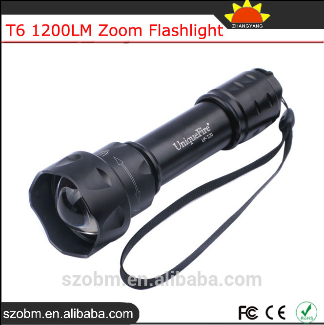 Uniquefireledxm-lt61200lm自己防衛強い光のトーチズーム懐中電灯-LED懐中電灯問屋・仕入れ・卸・卸売り