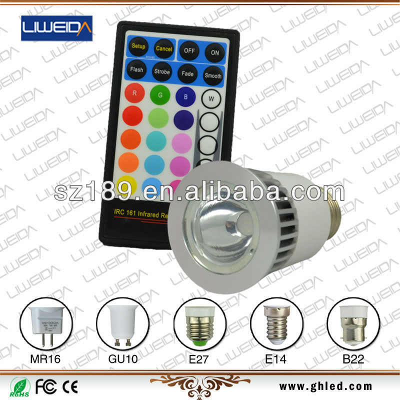 遠隔コントローラー85-265V AC LED RGB多彩な5W E27/GU10/MR16-AC LED問屋・仕入れ・卸・卸売り
