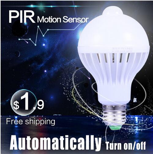 工場直接pir ledモーションセンサー光センサーled電球9ワットe27 smd 5730強力なエネルギーledランプ220ボルトモーションセンサー電球-ledセンサーライト問屋・仕入れ・卸・卸売り