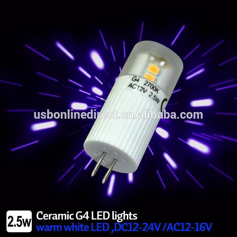 2.5w、 セラミックg4ledライト、 温白色led、 dc12-24v/ac12-16v-LEDの球根ライト問屋・仕入れ・卸・卸売り