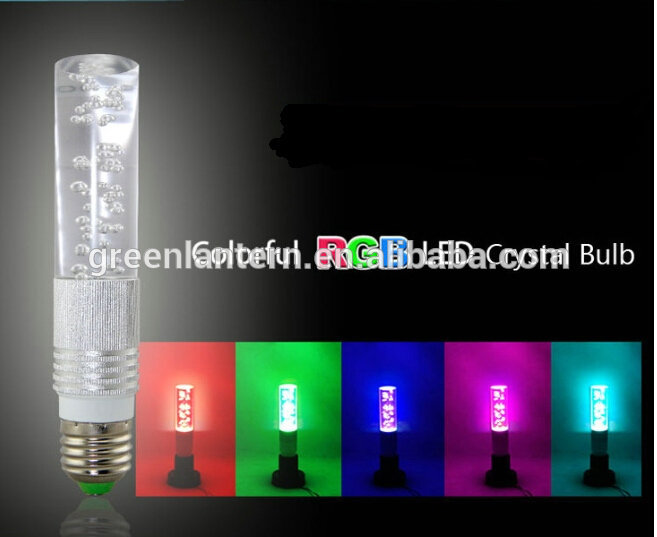 3 ワット e27 rgb 16色cyclinder リモートコントロール クリスタル led電球ランプ 85-265 ボルト-LEDの球根ライト問屋・仕入れ・卸・卸売り
