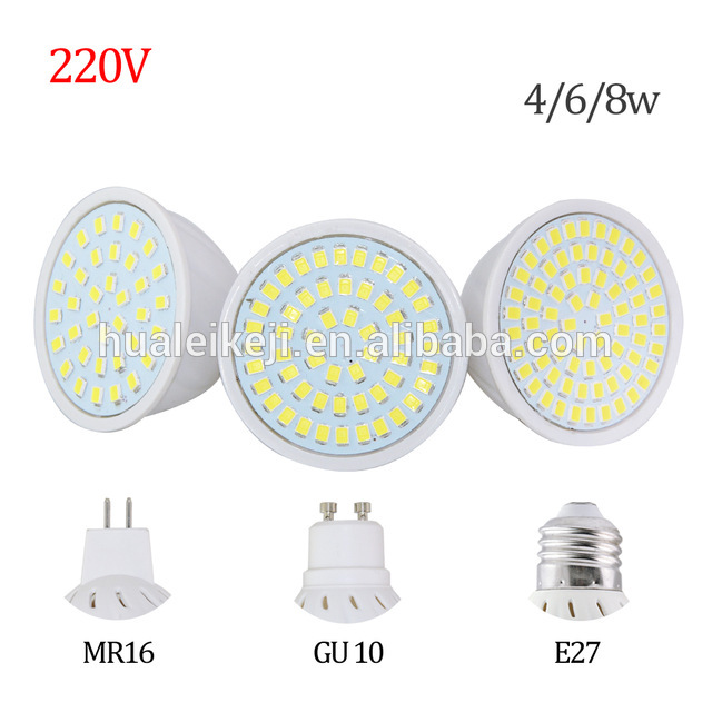 Ledスポットライト工場価格gu10 e27 mr16 ledランプ8ワット4ワット6ワットac 220ボルト3528smd 3 leds 54 leds 72 ledsホワイト/ウォームホワイトled照明-スポットライト問屋・仕入れ・卸・卸売り